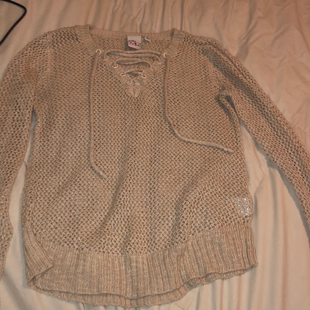 light pink knit sweater